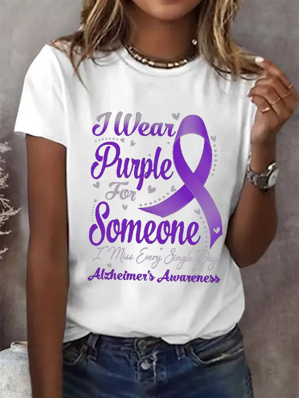 I Wear Purple For Someone ALZHEIMER'S Awareness T-Shirt