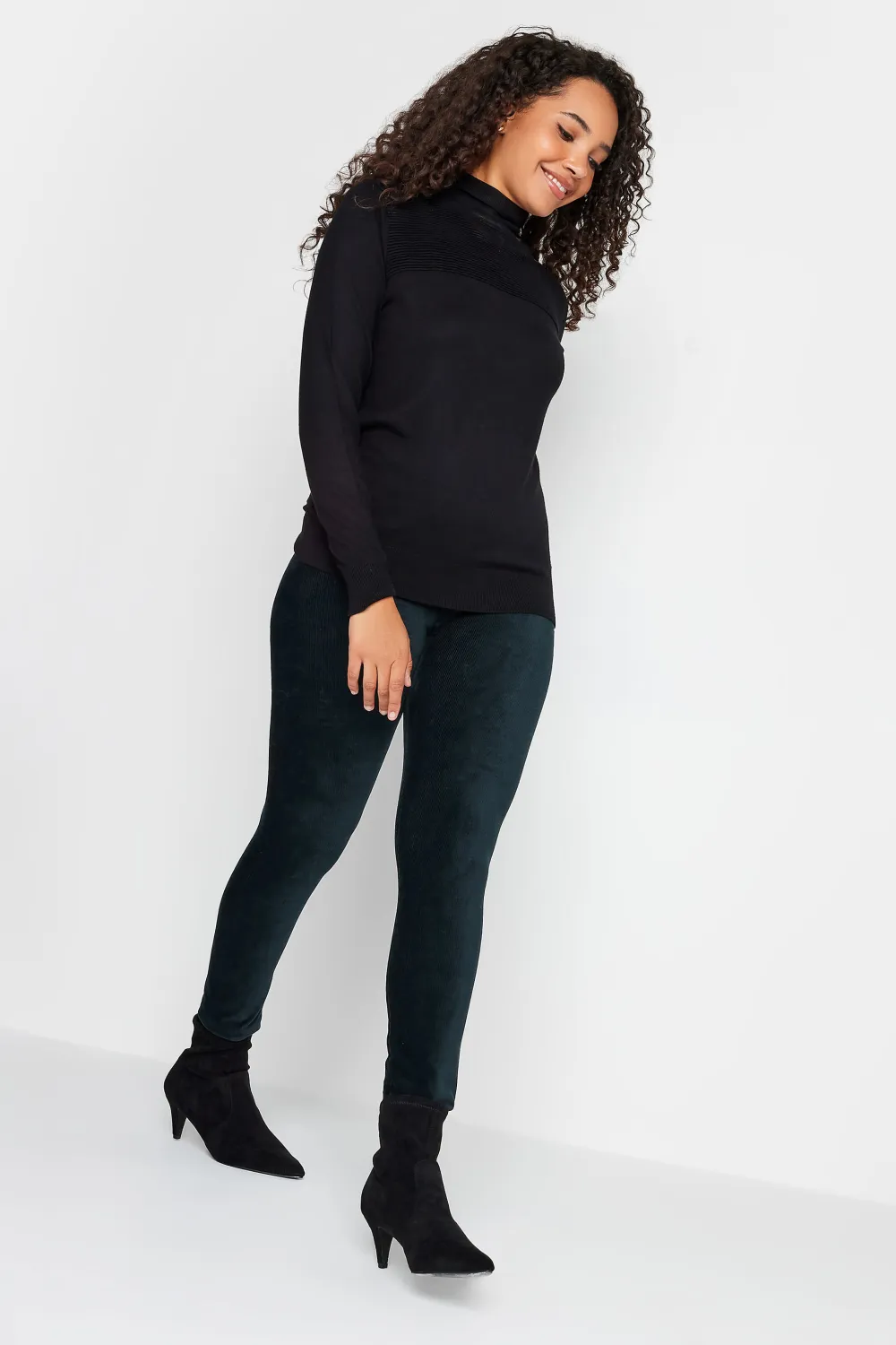 M&Co Teal Blue Cord Stretch Leggings