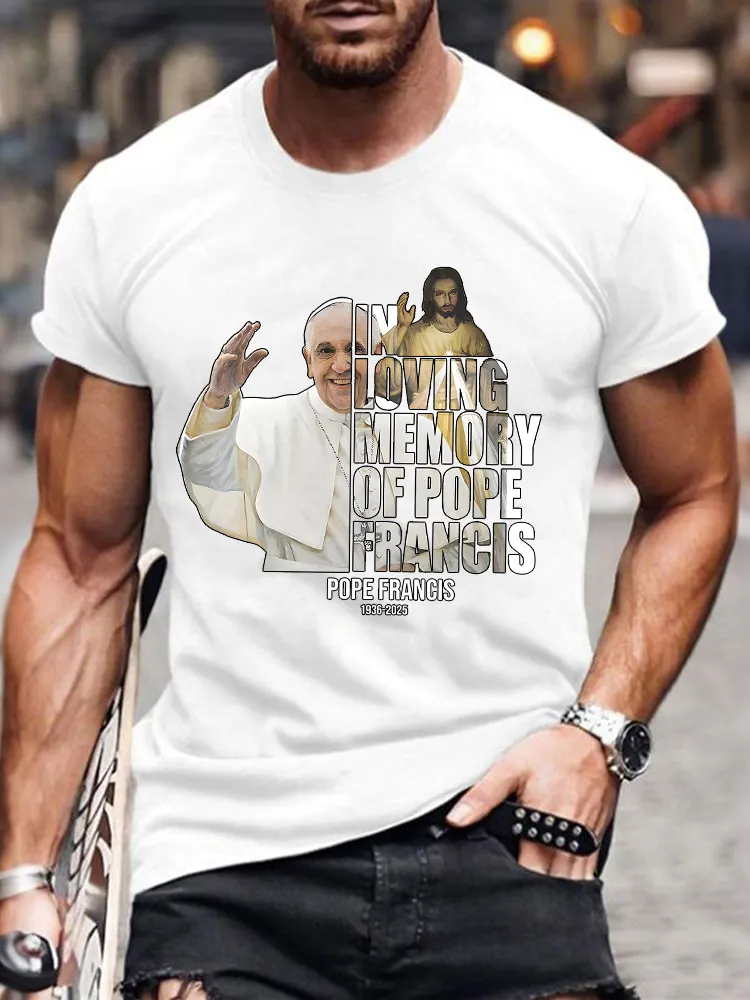 Men's In Loving Memory Of Pf 1936-2025 Print Short Sleeve Round Neck Cotton T-Shirt