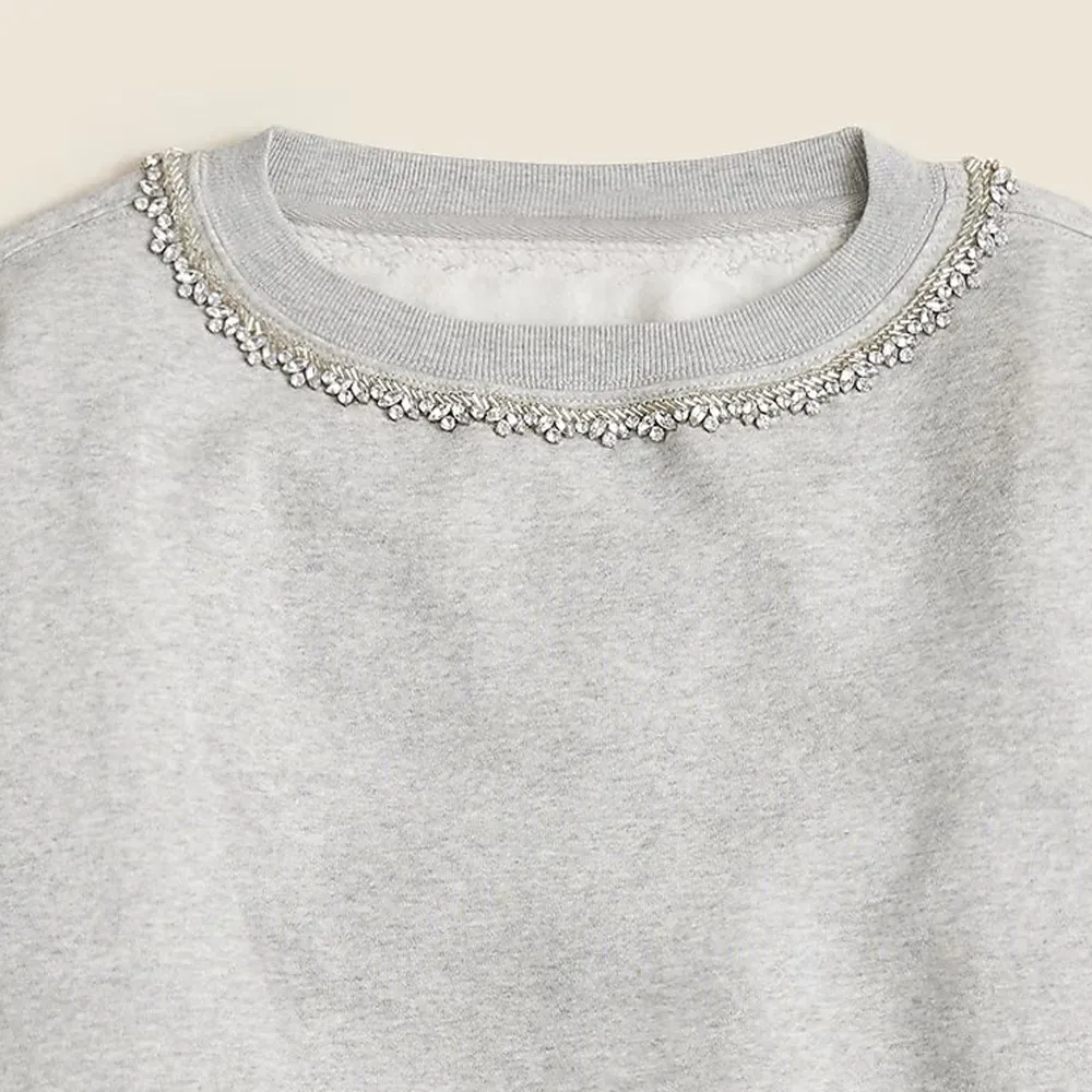 Grey Fleece Crewneck Sweatshirts