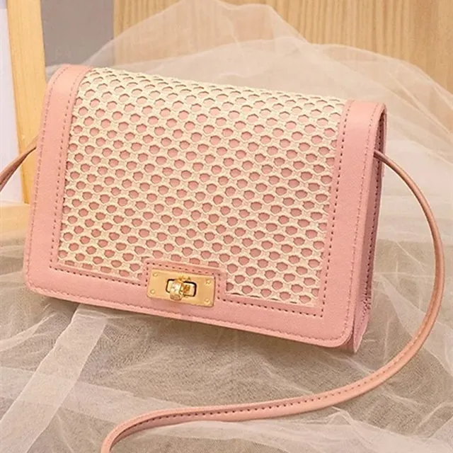 Summer New Women's Messenger Bag Fashion All-match Small Square Bag Trend Mesh Bag Hit Color One-shoulder Mobile Phone Bag