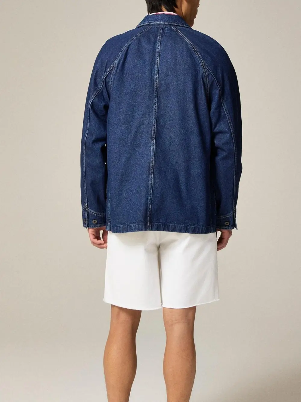 Dark Blue Denim Button Front Jacket