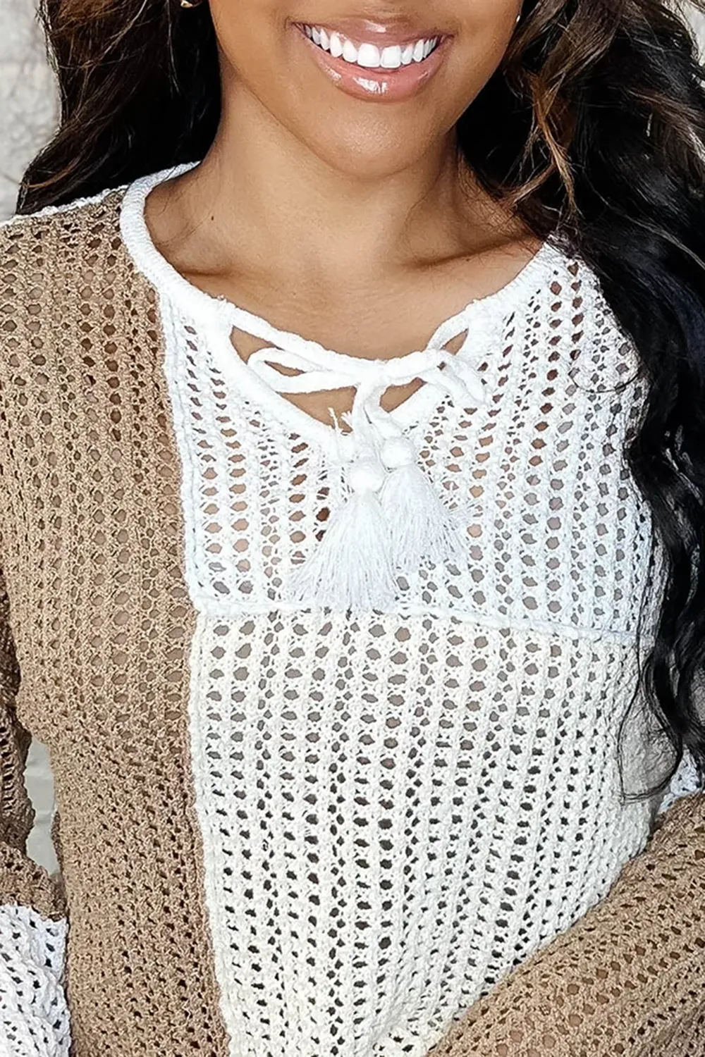 Carved Personality V-Neckline Knit Sweater