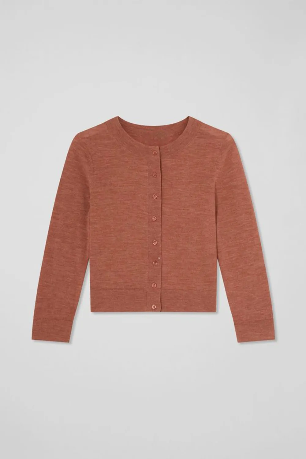 Dusk Pink Cropped Button Up Knit Cardigan