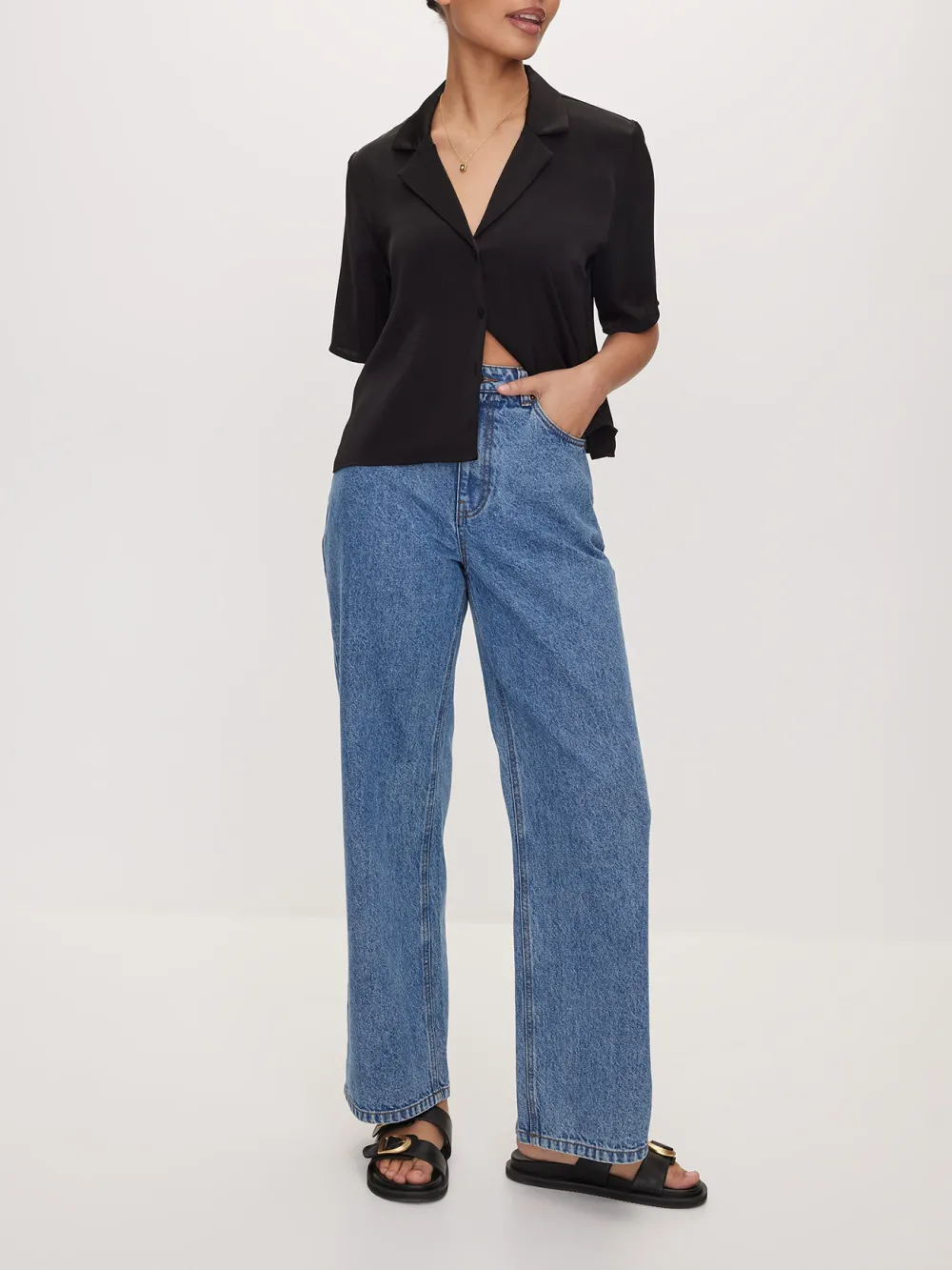 Casual Style Satin Shirt