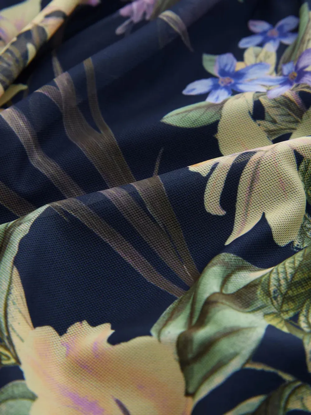 Retro Art High-Neck Floral Printed Dress