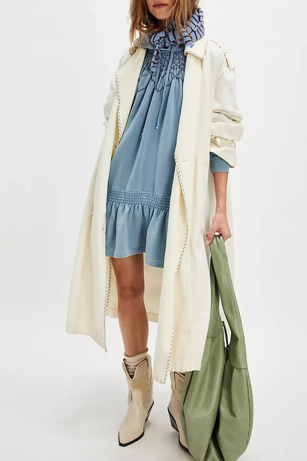 Smocked Waist Ruffled Mini Dress