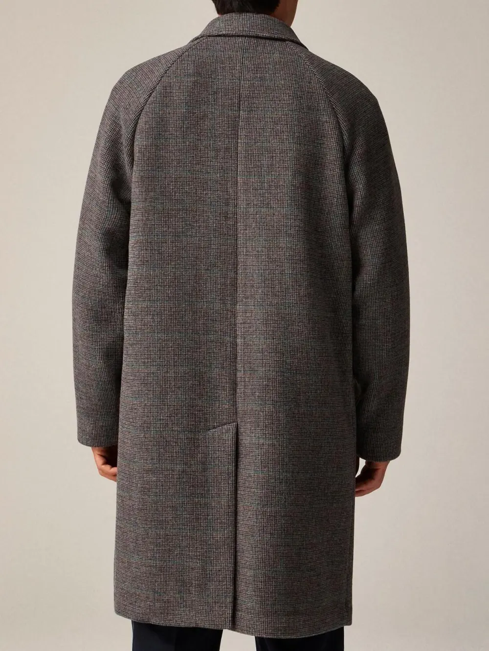 Gray Long Length Wool Overcoat