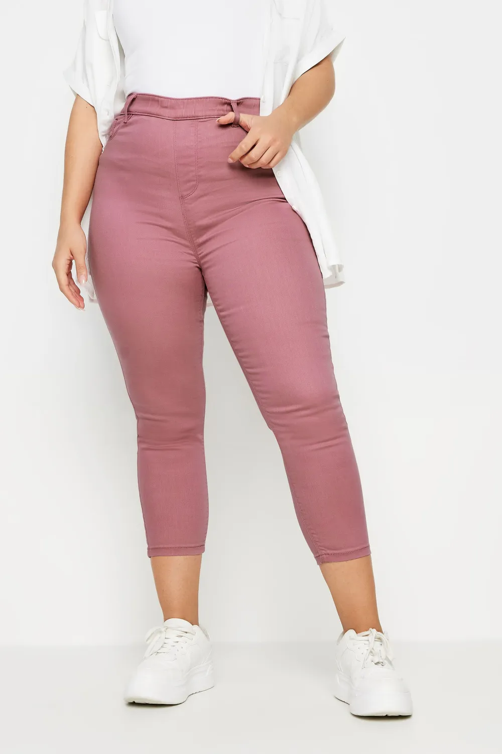 YOURS Curve Aqua Blue Cropped Stretch GRACE Jeggings