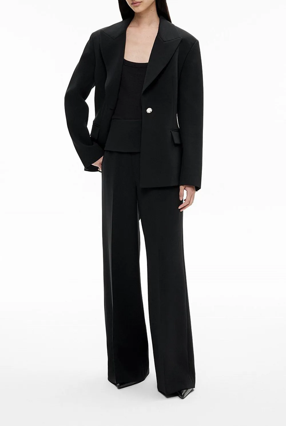 Straight-Leg Pleated Suit Trousers