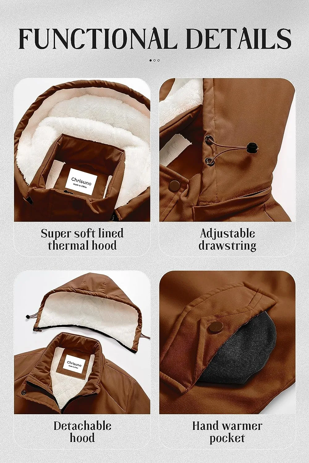 Women's Mid-Length Parka Winter Outerwear Jacket Soft Fleece Warm Snow Coat