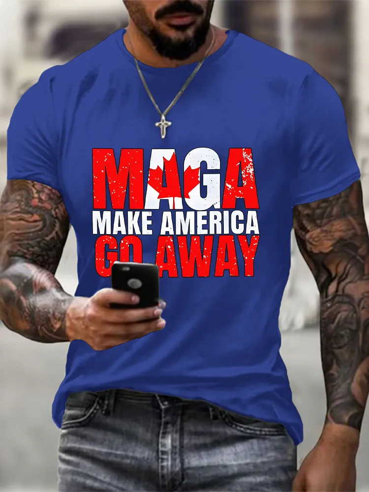 Round-Neck Short-Sleeved Shirt Maga Make America Go Away T-Shirt
