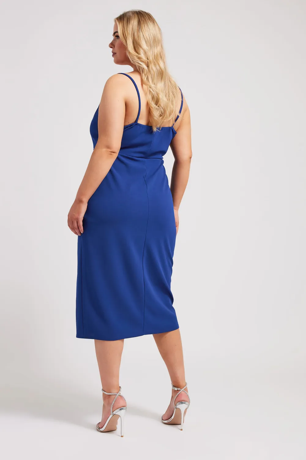 YOURS LONDON Curve Cobalt Blue Diamante Strap Midi Dress