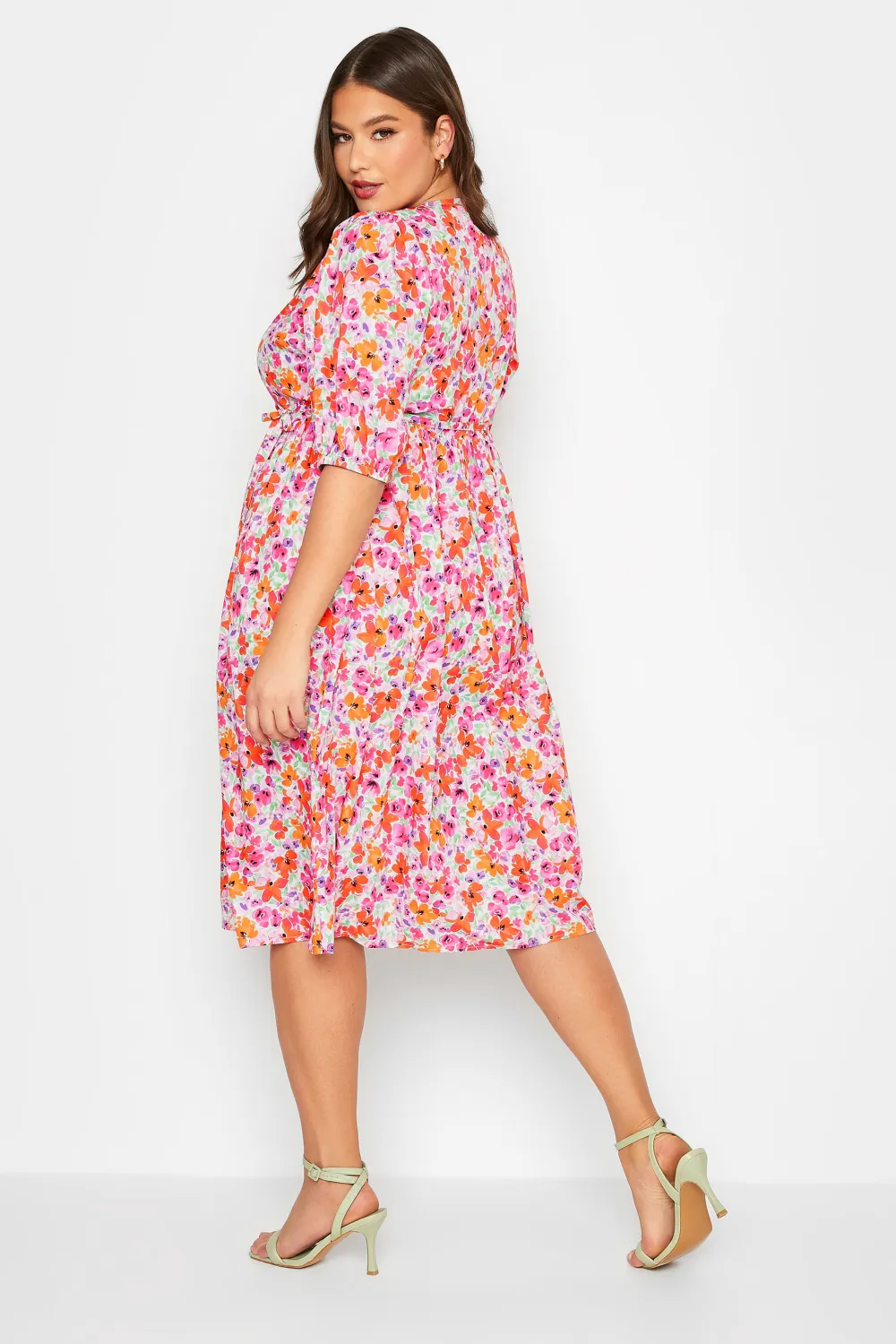 YOURS Curve Green Floral Midaxi Dress