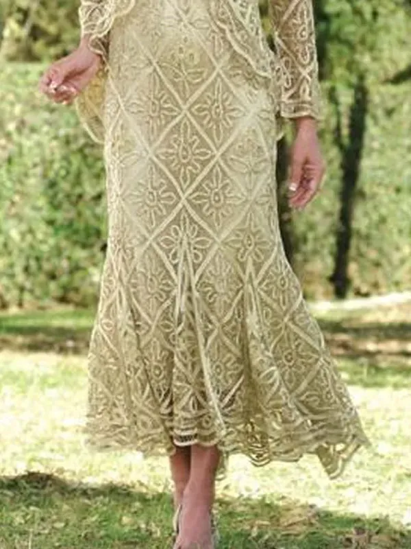 Lace Cardigan Elegant Ladies Dress Suit