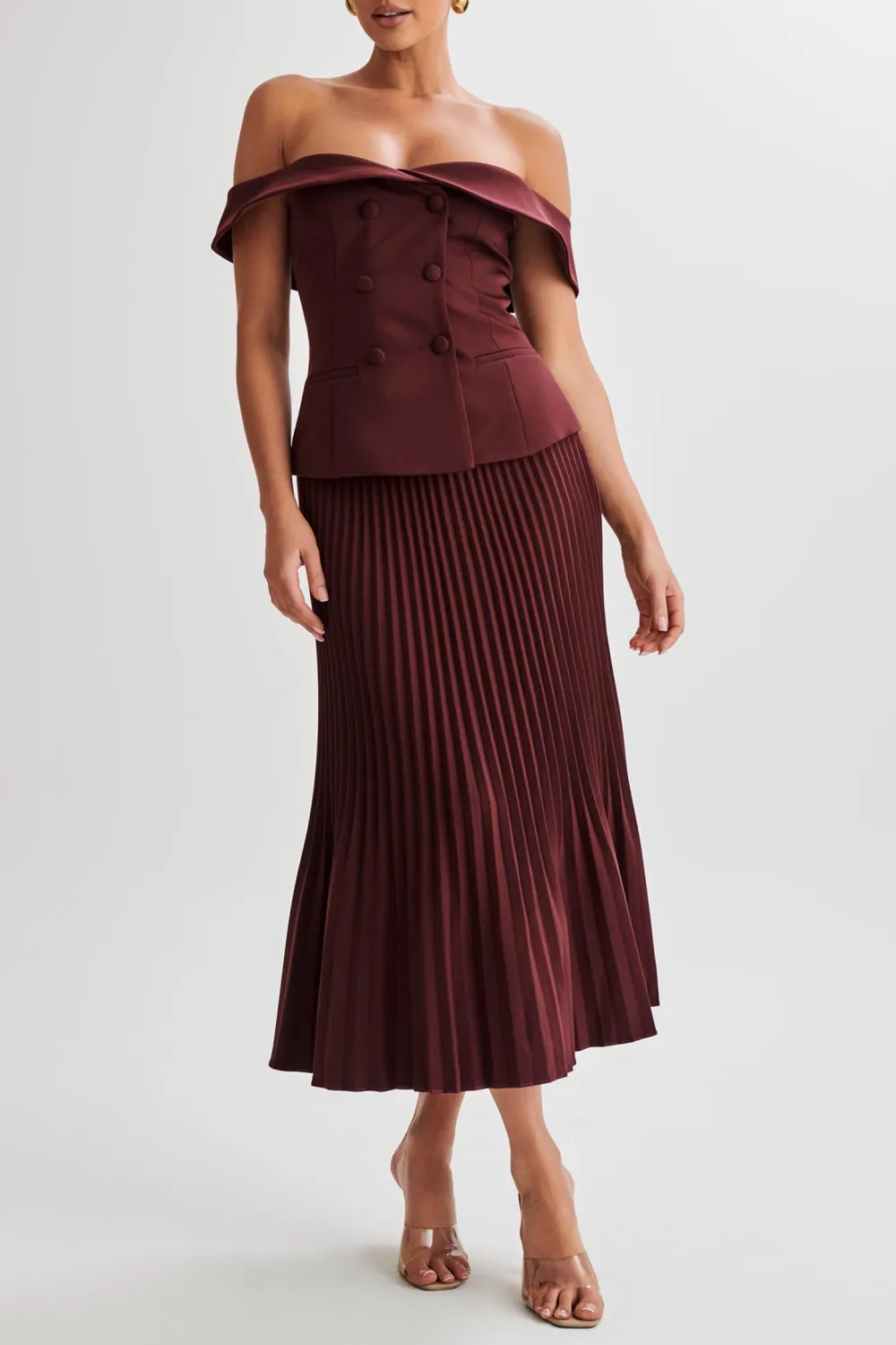 Strapless Suiting Top