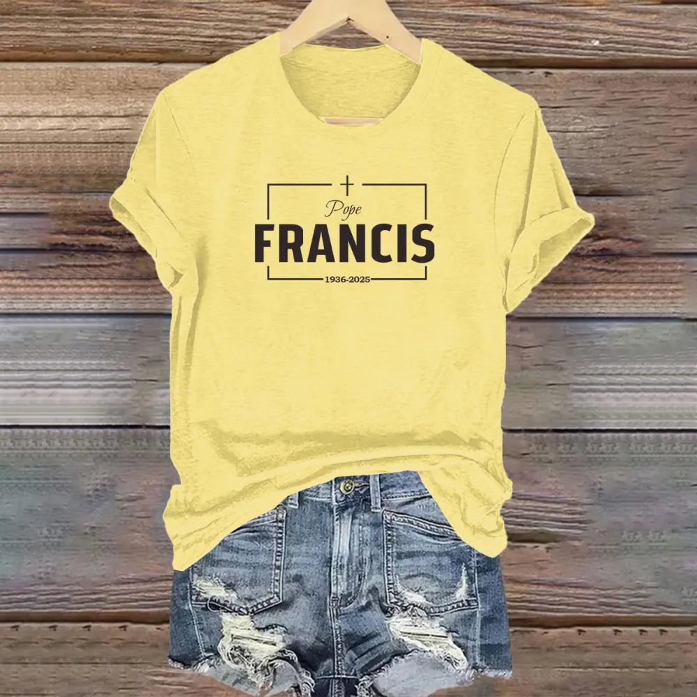 Women's 1936-2025 Print Short Sleeve Round Neck Cotton T-Shirt