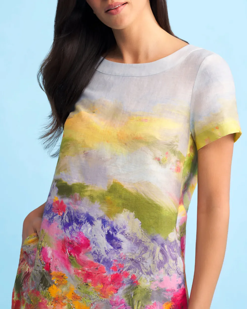 Printed French Linen Dress