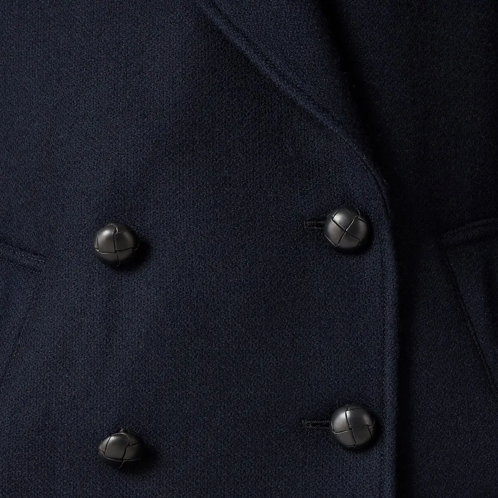 Button Front peacoat wool-blend