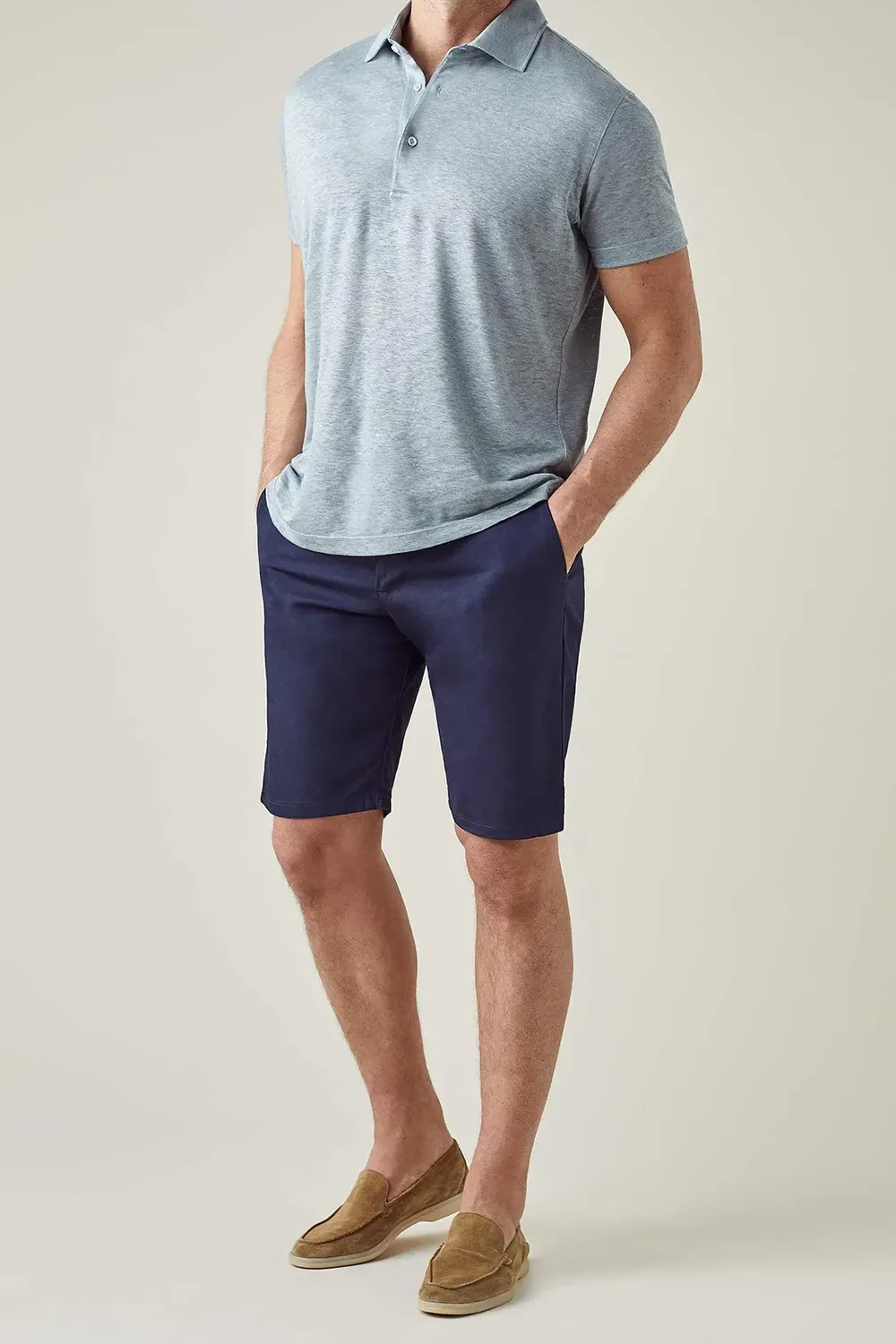 Belt Loops With Additional Central Belt Fastener Shorts