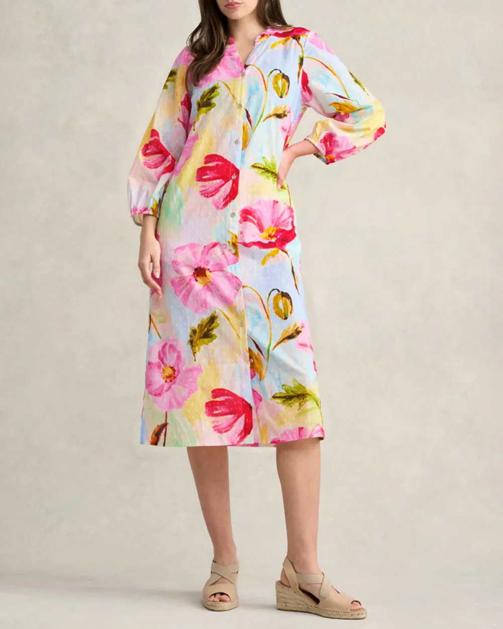 Printed Cotton Shirt Dress