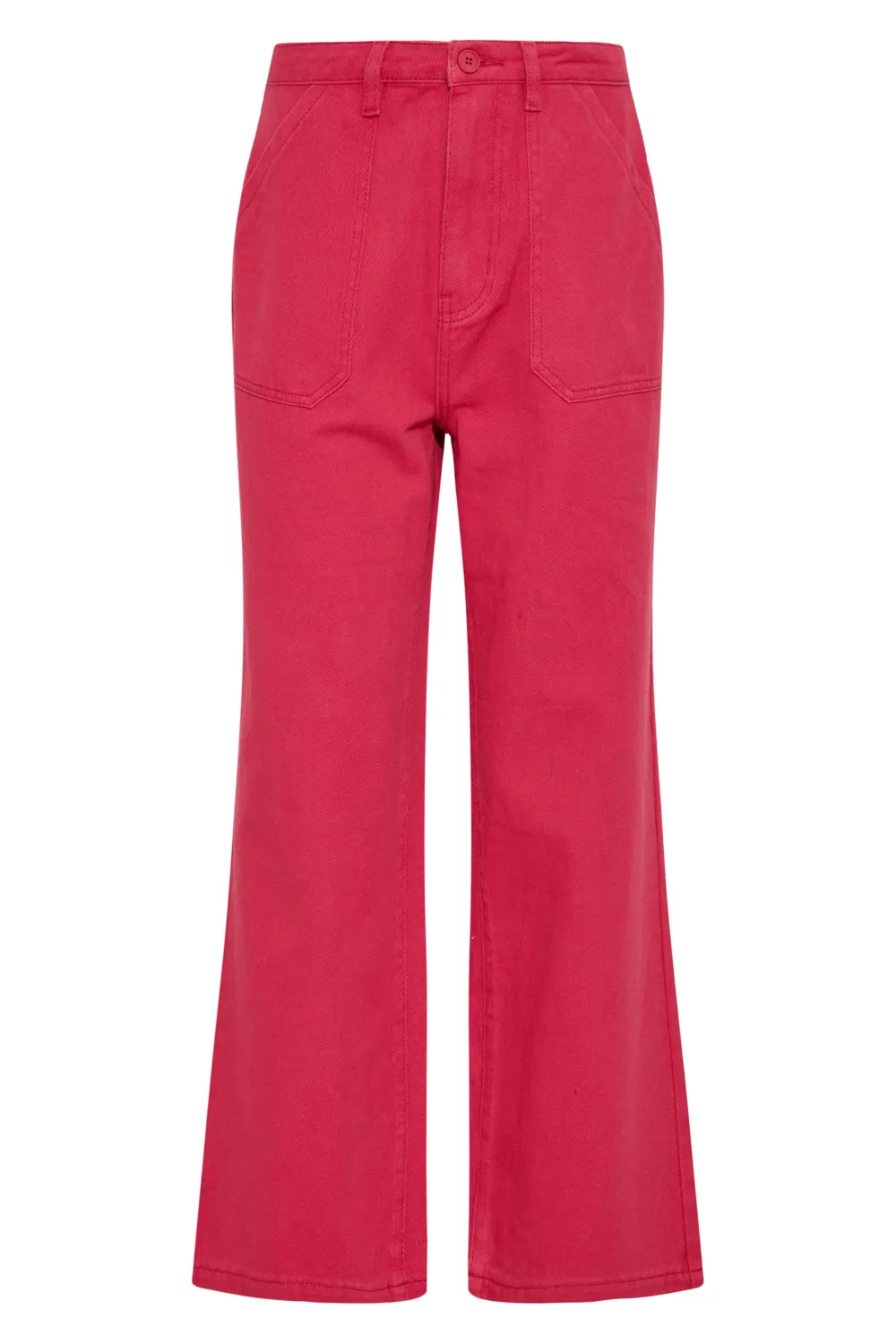 LTS Tall Cream Cotton Twill Wide Leg Cropped Trousers