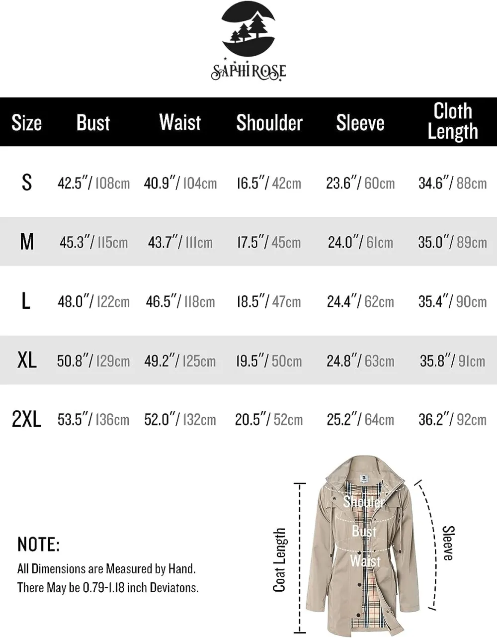 Women's Long Hooded Rain Jacket Outdoor Raincoat Windbreaker