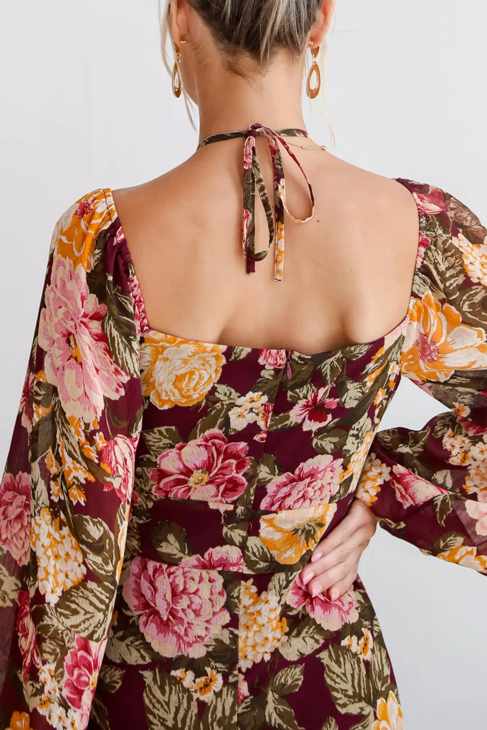 Breathtaking View Plum Floral Maxi Dress