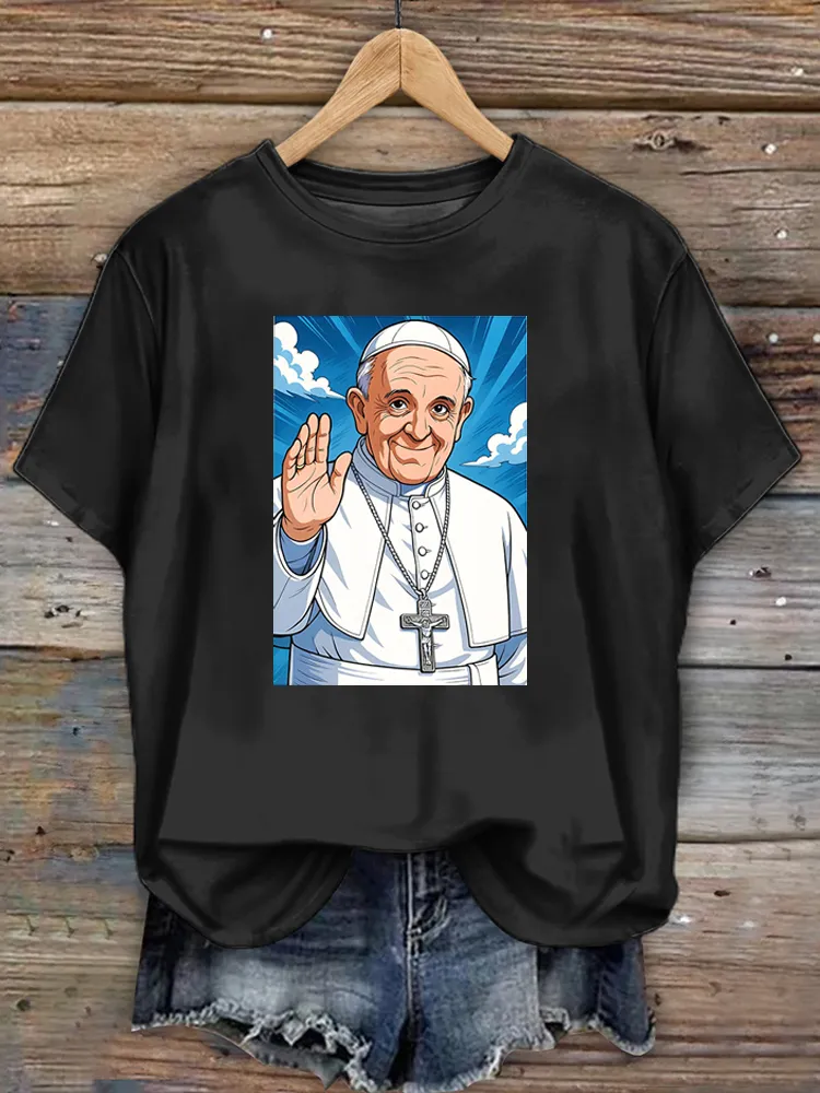 Women's Rip 1936-2025 Print Short Sleeve Round Neck Cotton T-Shirt