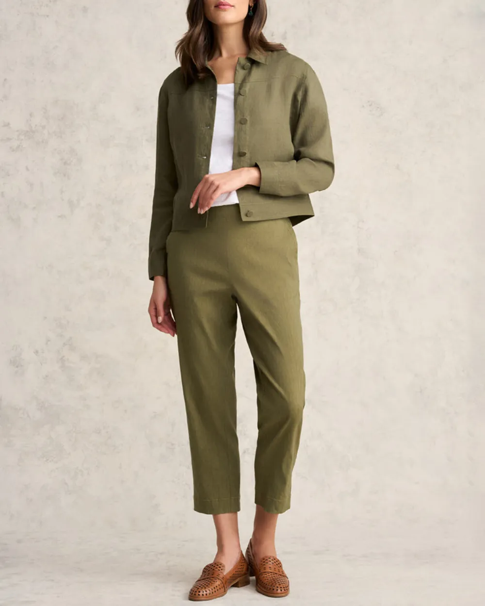 Timeless Linen Jacket - Khaki