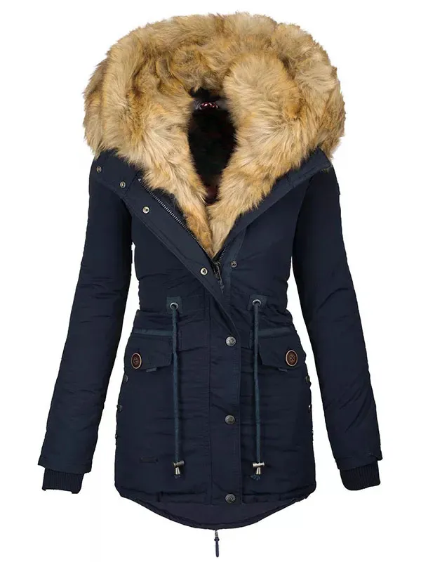 2in1 ladies winter warm jacket leather coat