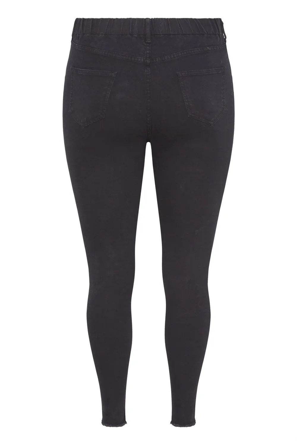 YOURS Curve Washed Blue Frayed Ripped Stretch GRACE Jeggings