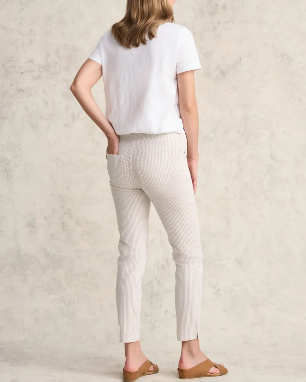 Elasticated Waistband Ankle Length Stretch Pants