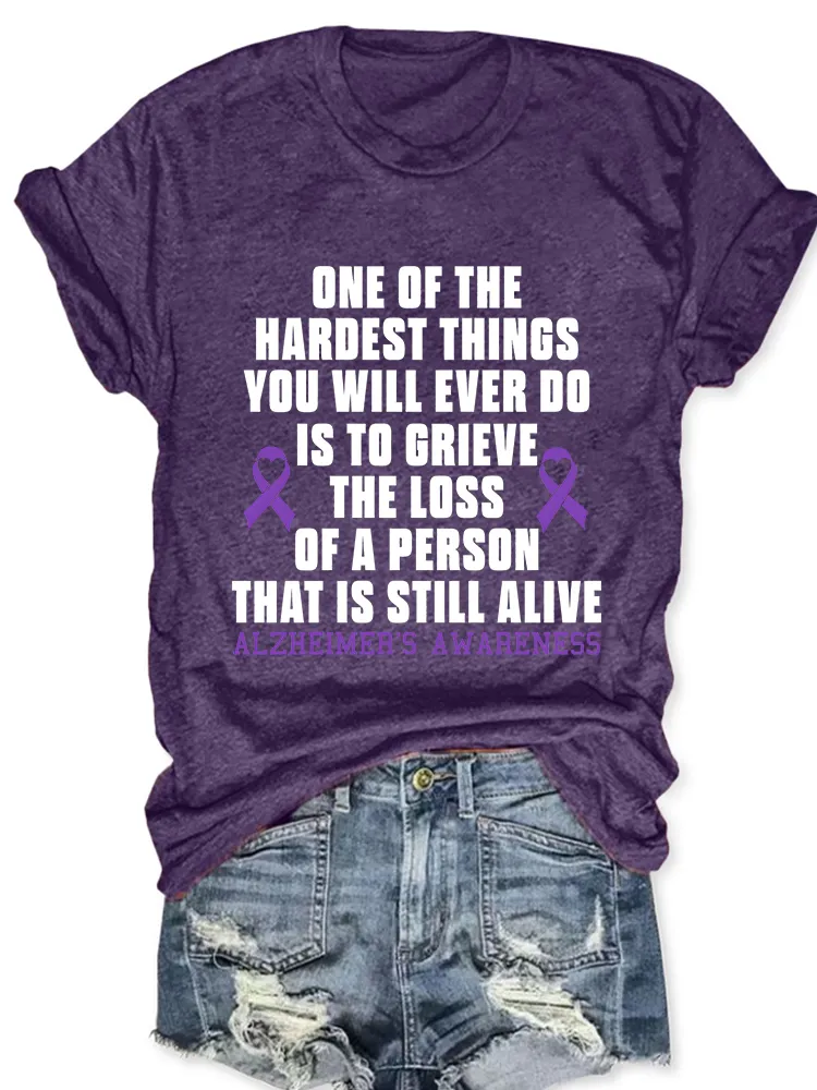 Women'S Alzheimer'S Awareness Round-Neck Short-Sleeved T-Shirt