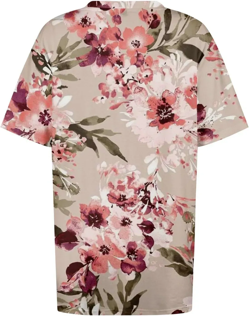 Plus Size Tops for Women Dressy Short Sleeve V Neck Shirts for Women Summer Tops for Women 2024 Floral Print Top