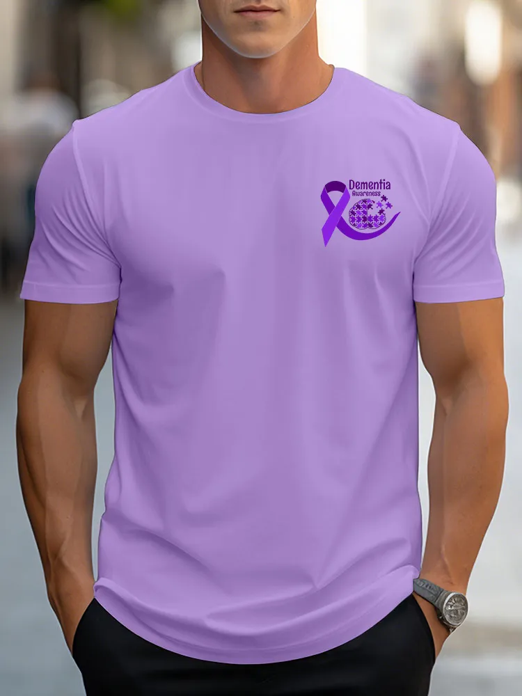 Men's T-Shir  In This Family No One Fights Alone Alzheimer's Awareness