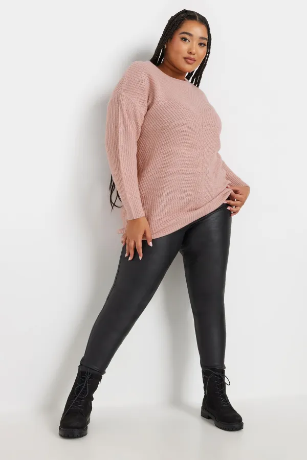 YOURS CURVE Dark Green Crew Neck Knitted jumper