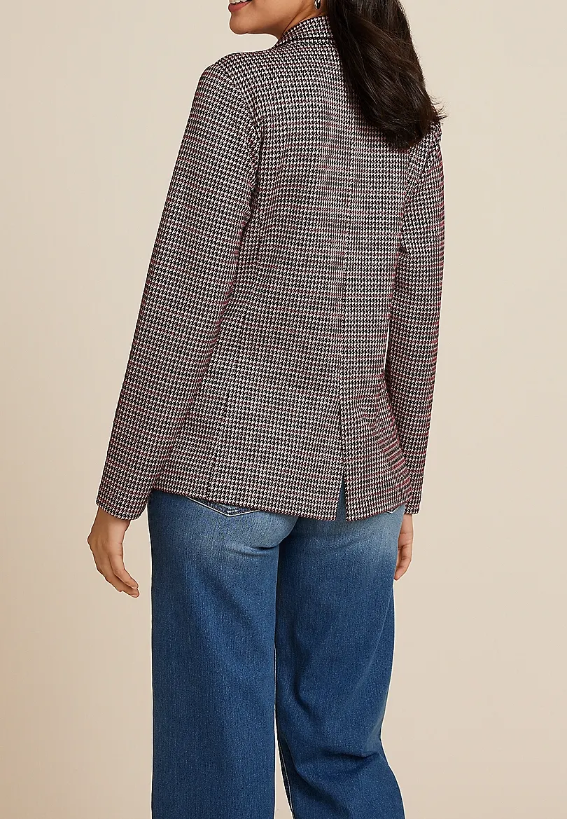 Lapel Argyle Pattern Blazer