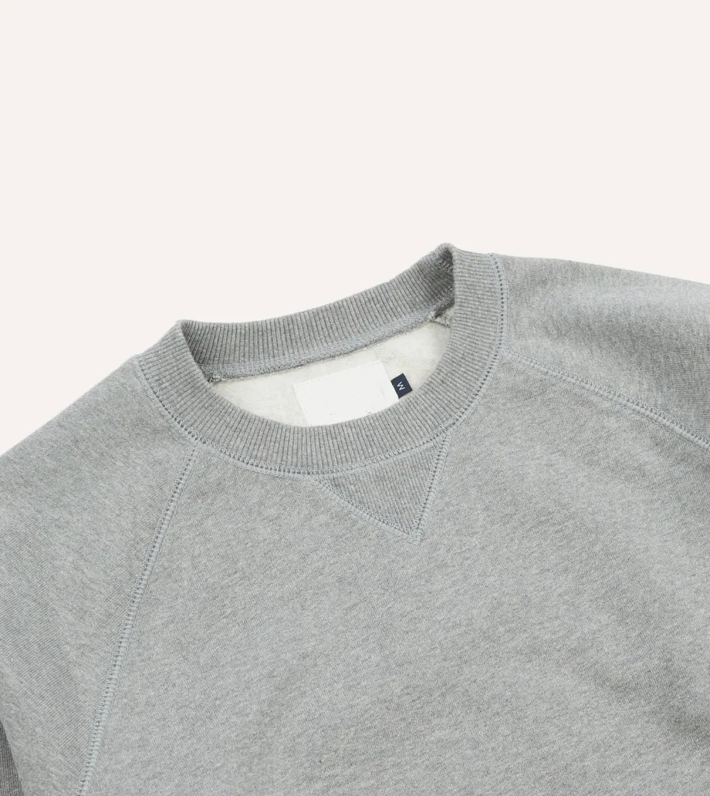 Grey Brushed Cotton Jersey Sweatshirt Plain