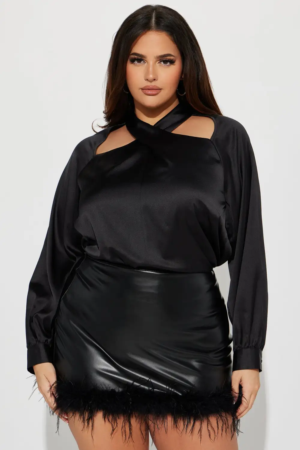 I Am The Gift Satin Blouse - Black