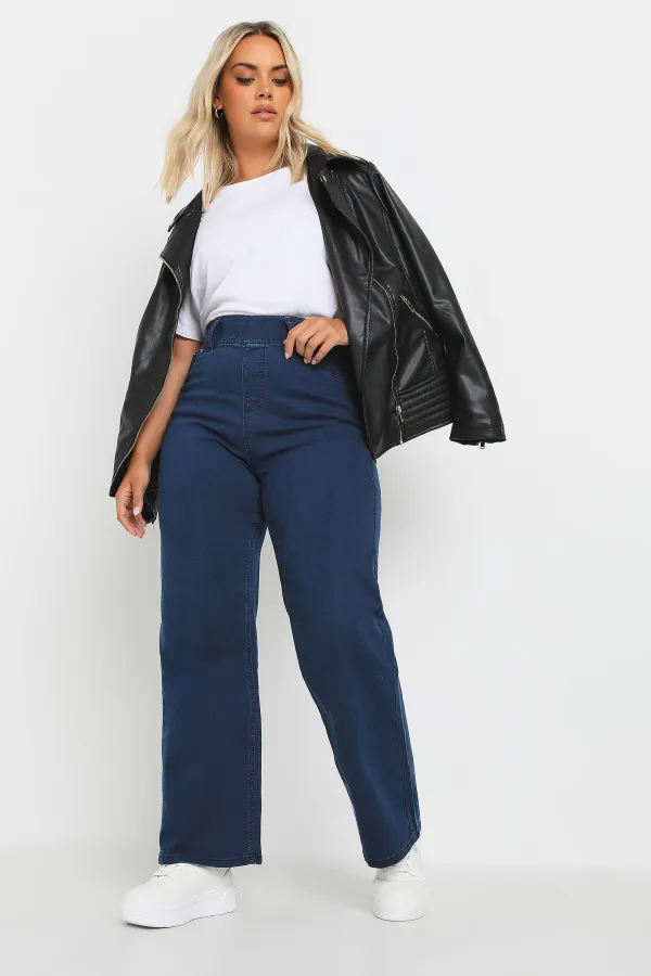 YOURS Curve Indigo Blue Wide Leg Jeggings