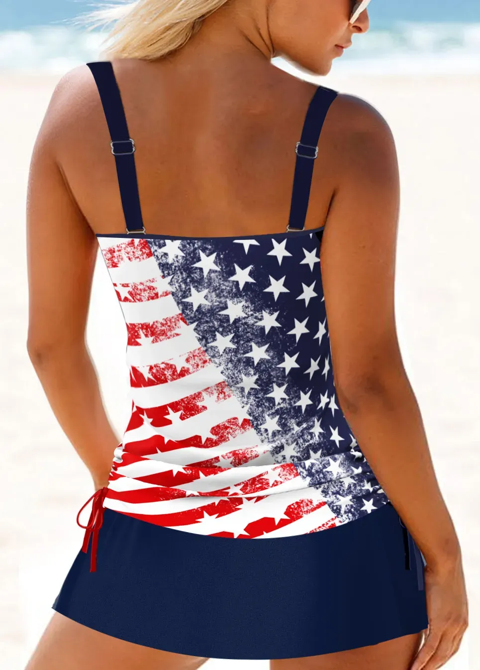 Circular Ring Mid Waisted Leopard Tankini Set