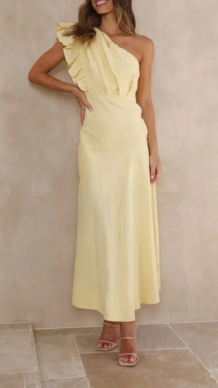 Ruffle Sleeve Midi Dress