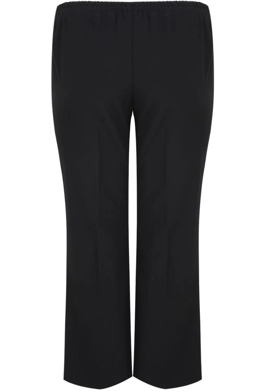 YOURS Curve Black Elasticated Stretch Straight Leg Trousers