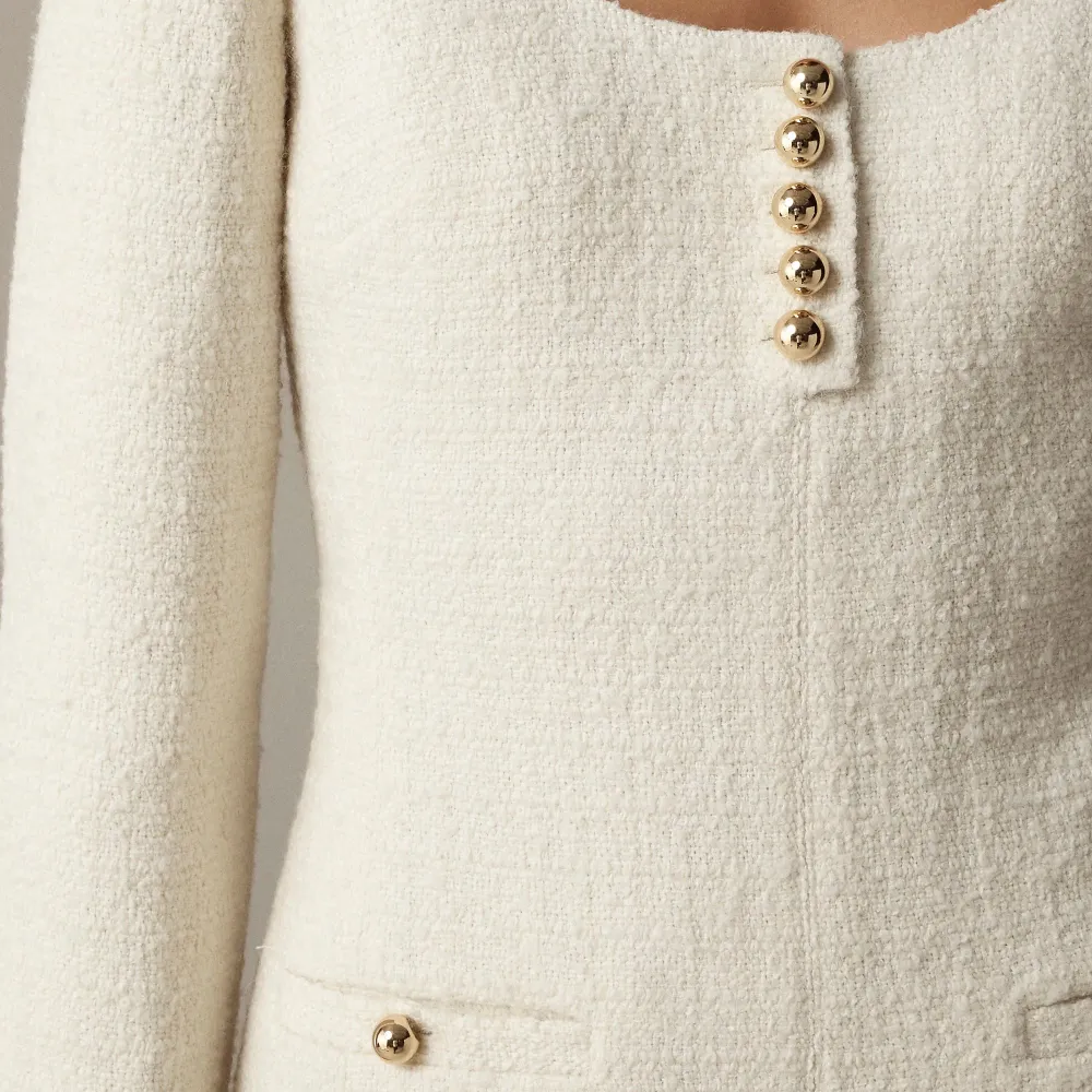 Sophia scoopneck dress in tweed