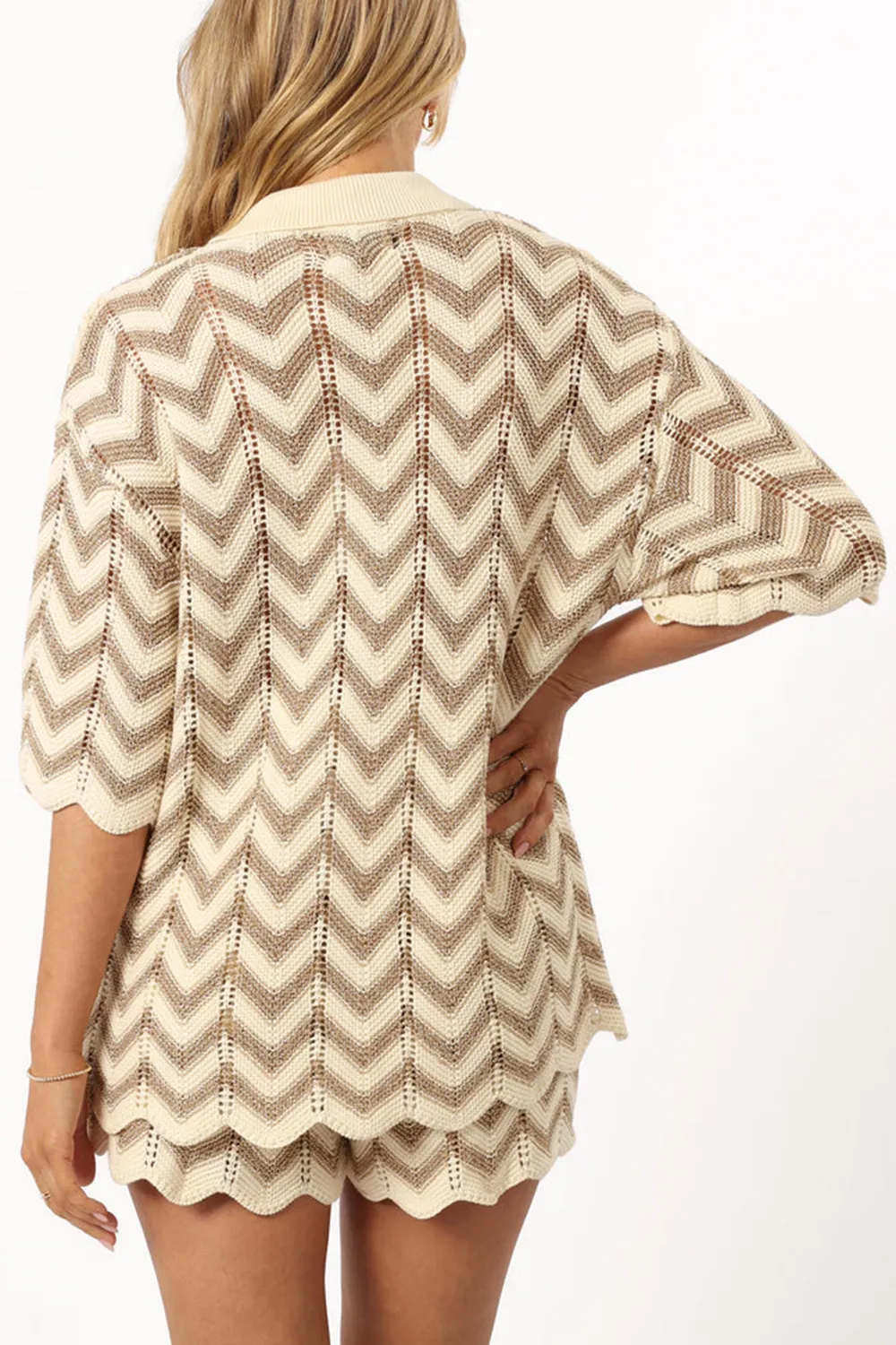 SAND WHITE KNIT SHIRT