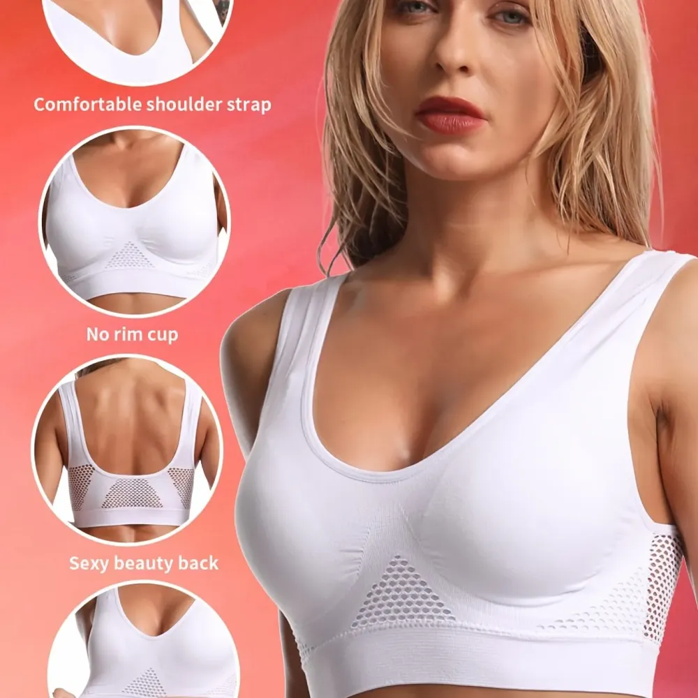 Women's Seamless Essential Bra With Pads, Comfort Wireless Push Up Vest Brassiere Bra, Women's Lingerie & Underwear