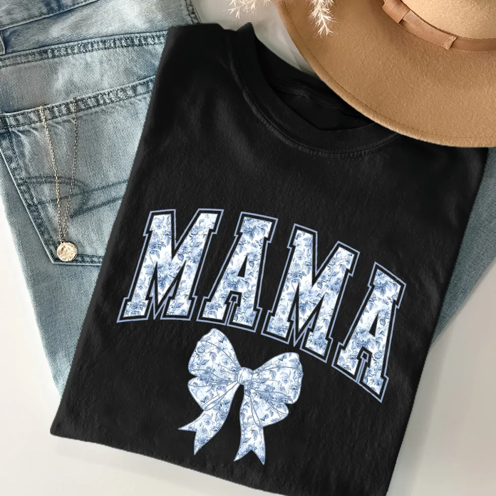 T-shirt Mama Women Printed Round Neck Short Sleeve