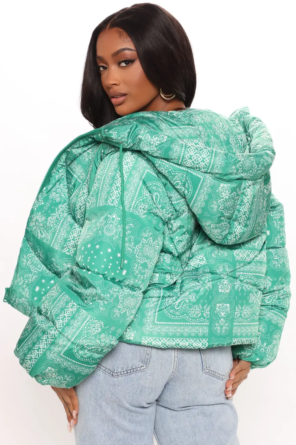 Paisley Little Thing Puffer Jacket - Kelly Green