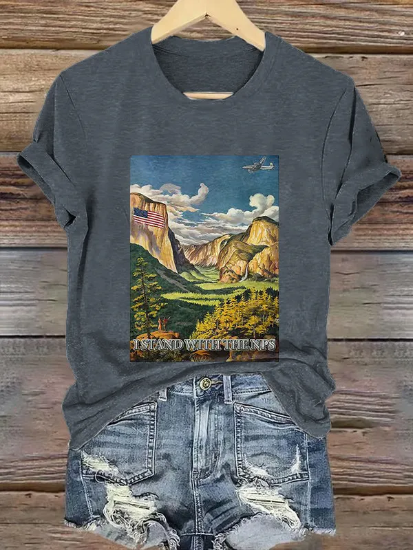 Retro I Stand With The NPS Print T-Shirt
